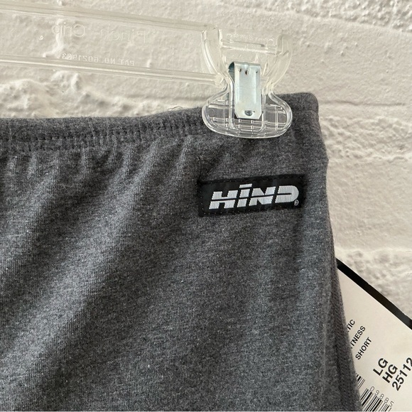 NWT Hind Mens Kinetic Fitness Shorts Large Dark Gray Elastic Waist Drawstring - Picture 4 of 13